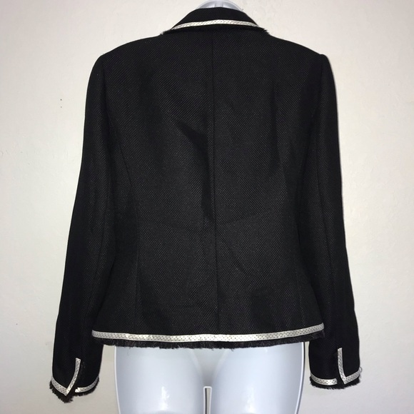 Tahari Textured Fitted Jacket Polka Dot Ribbon 8 - Picture 6 of 6